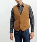 Gilet ville en velours côtelé camel - IZAC