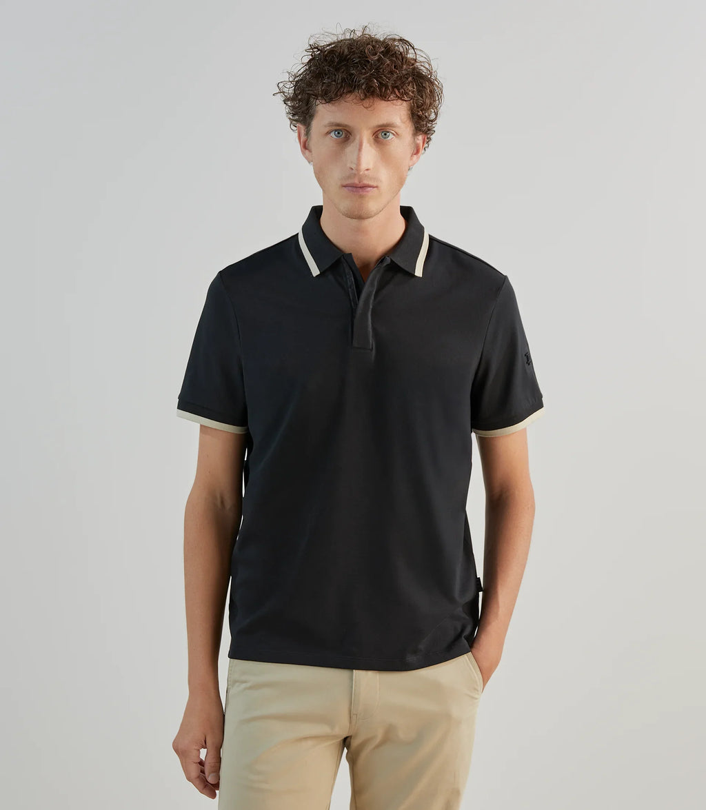 Polo zippé noir - IZAC