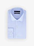 Chemise slim en satin de coton ciel - IZAC