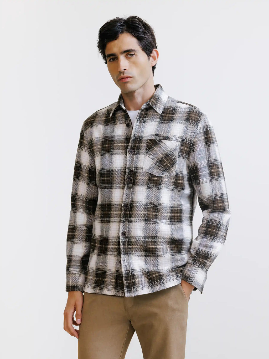 Chemise à carreaux marron - IZAC