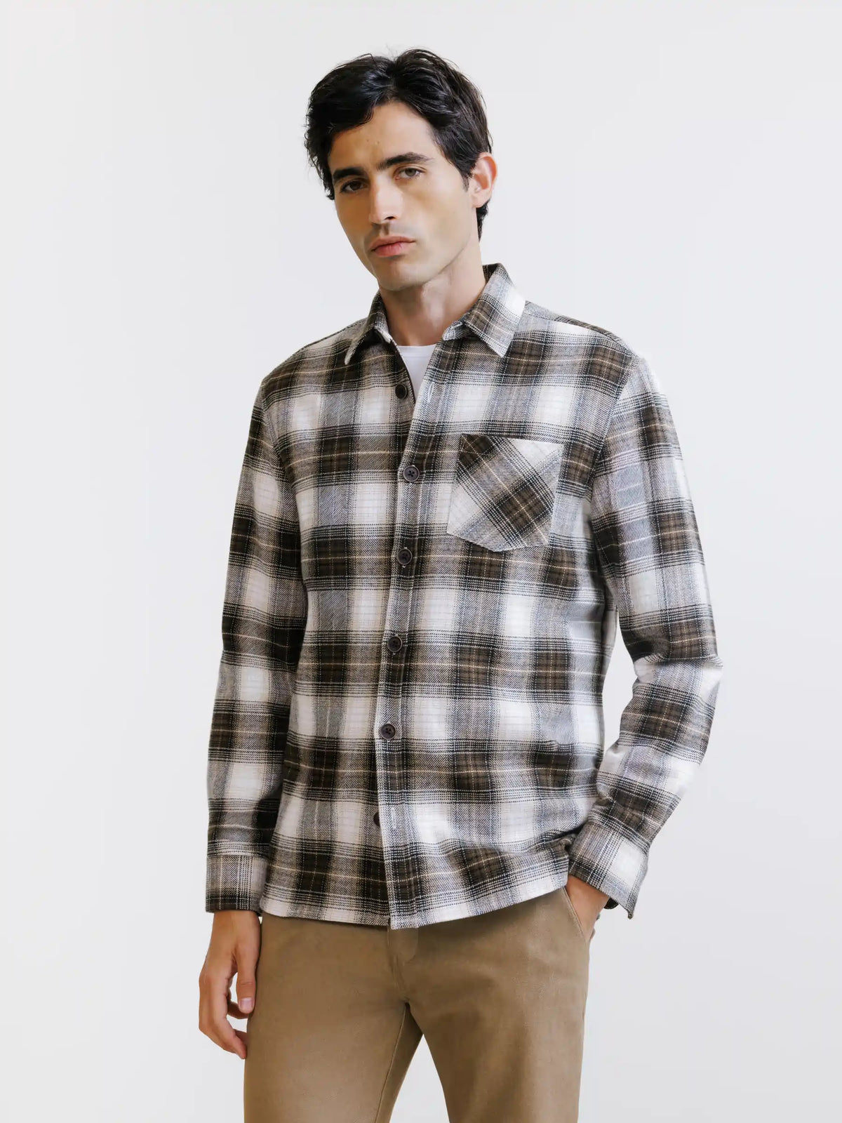 Chemise à carreaux marron - IZAC