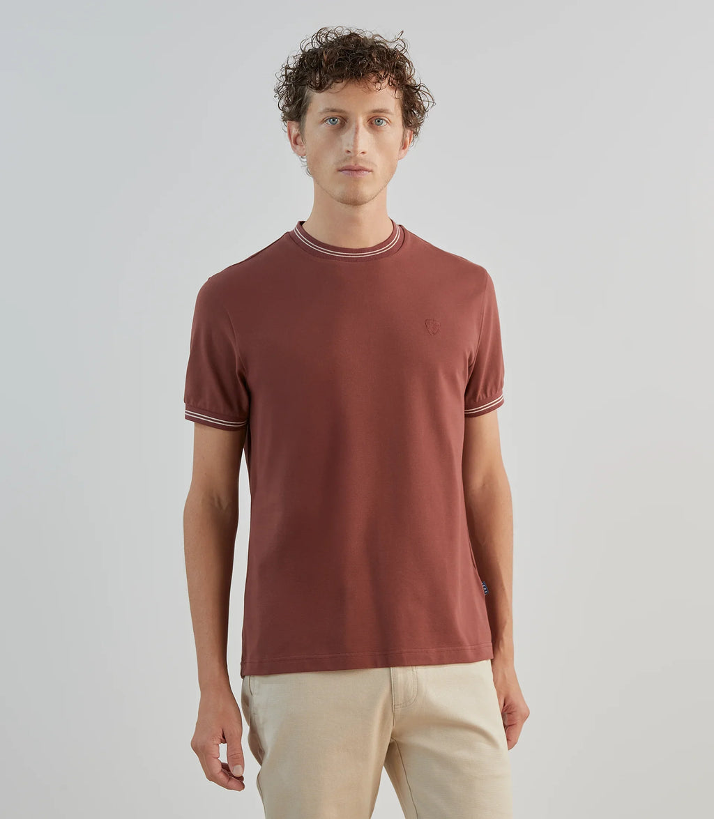 T-shirt en piqué à manches courtes rouge - IZAC