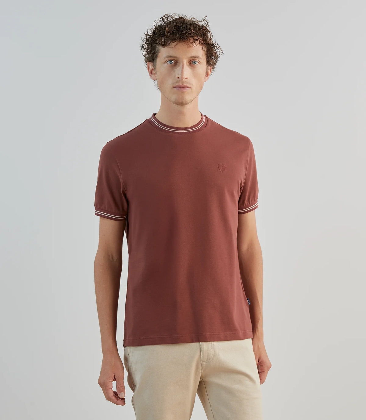 T-shirt en piqué à manches courtes rouge - IZAC