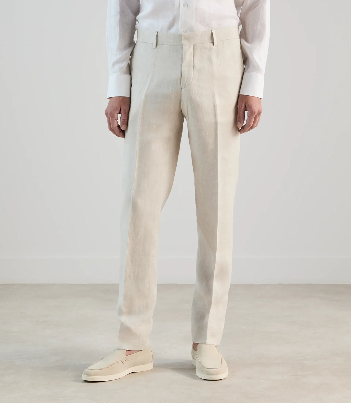 Pantalon ville 100% lin beige - IZAC