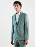 Costume 2 boutons en laine majoritaire vert clair - IZAC
