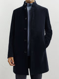 Manteau ville à col mao marine - IZAC