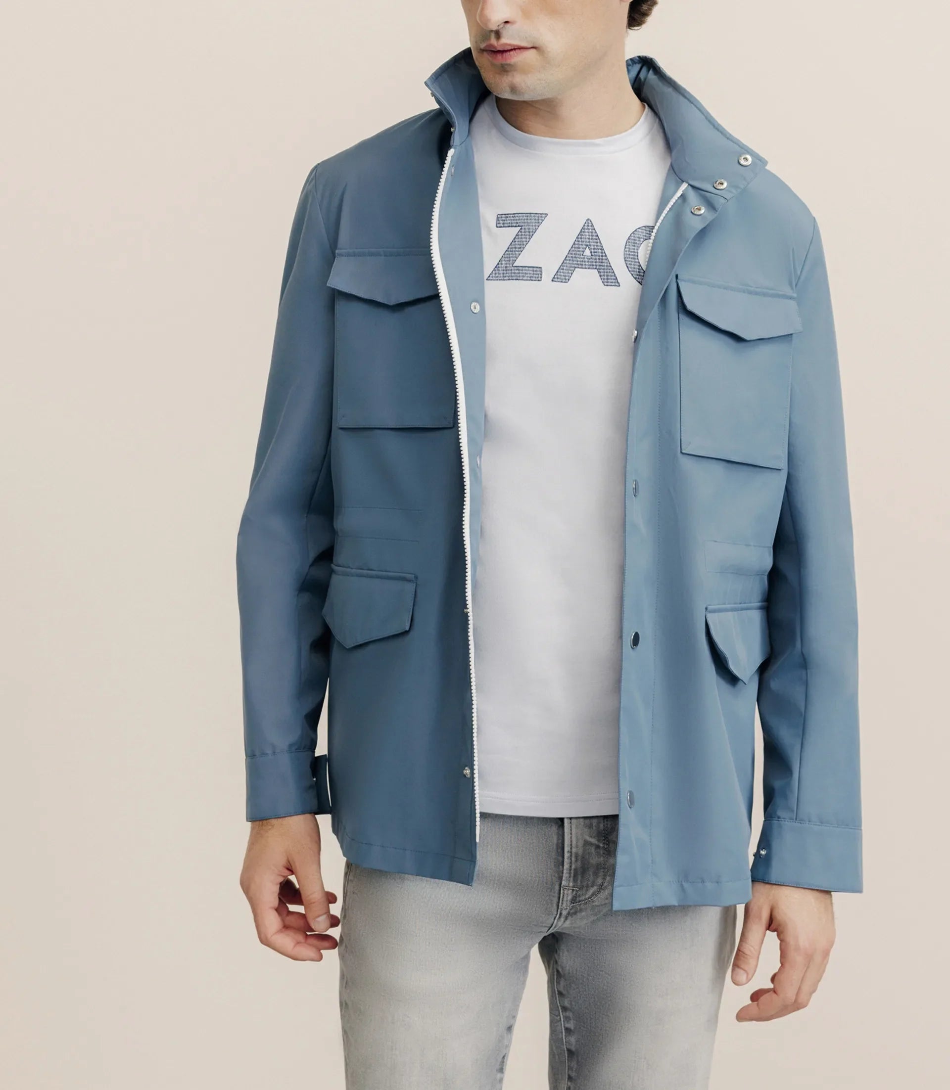 Blouson parka technique indigo - IZAC
