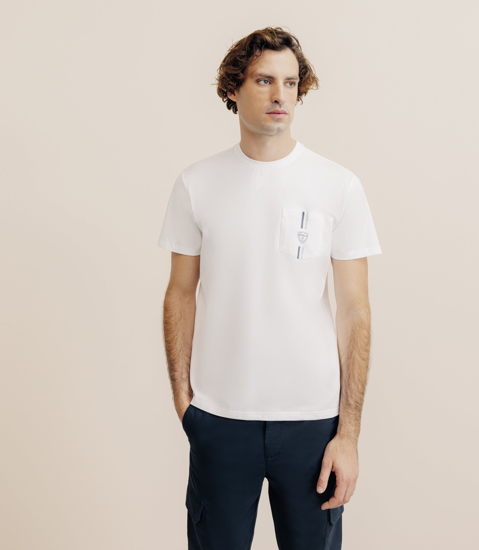 T-shirt à poche blanc - IZAC