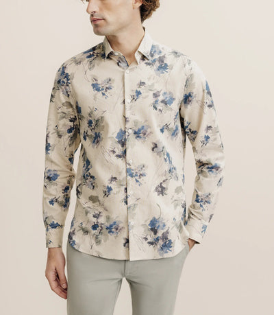 Chemise imprimée à fleurs beige - IZAC