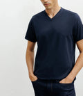 T-shirt col V marine - IZAC