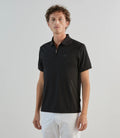 Polo en jersey col zippé noir - IZAC