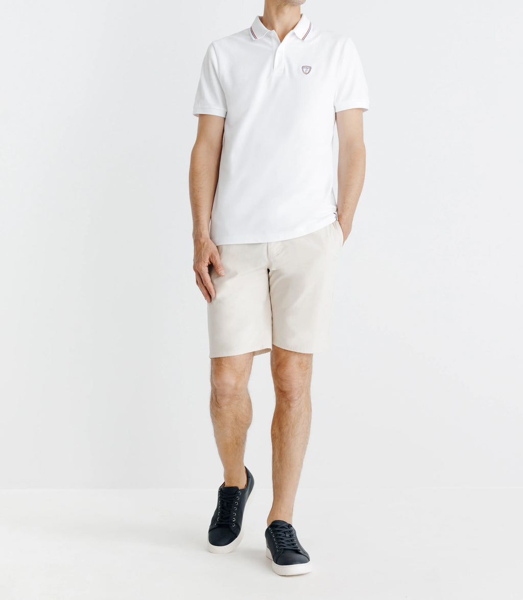 Polo piqué boutonné blanc - IZAC
