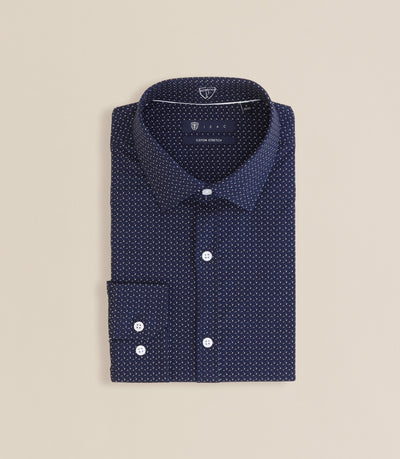 Chemise à micro motifs marine - IZAC