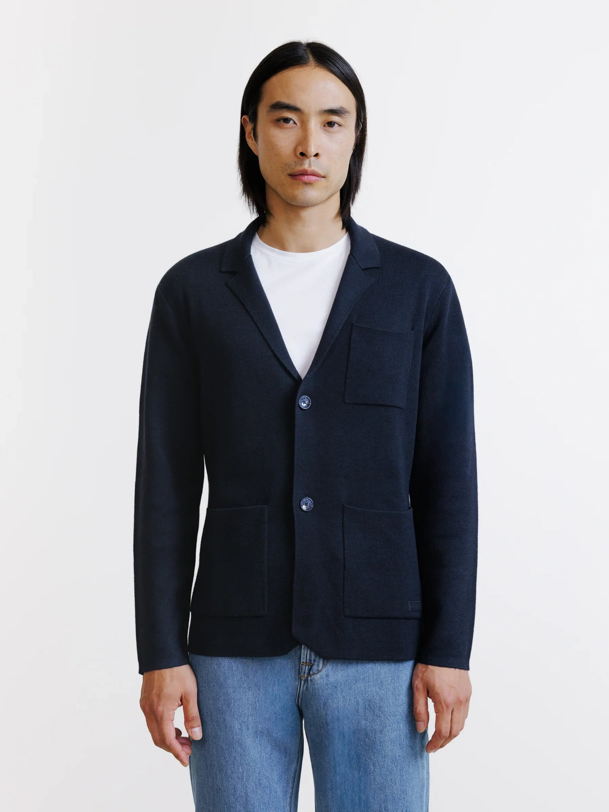 Gilet en maille marine - IZAC