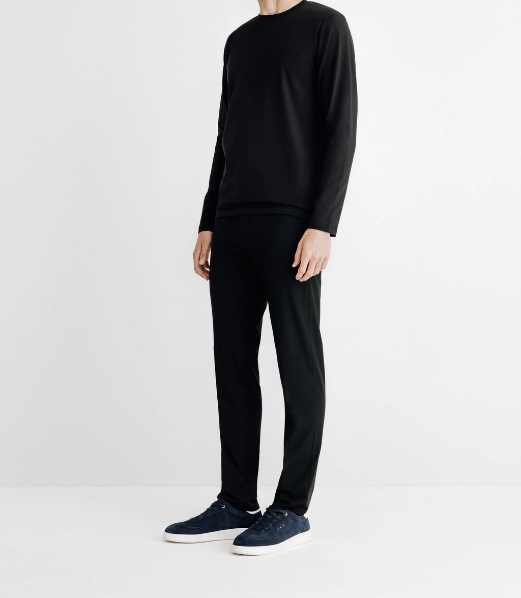 T-shirt en jersey manches longues noir - IZAC