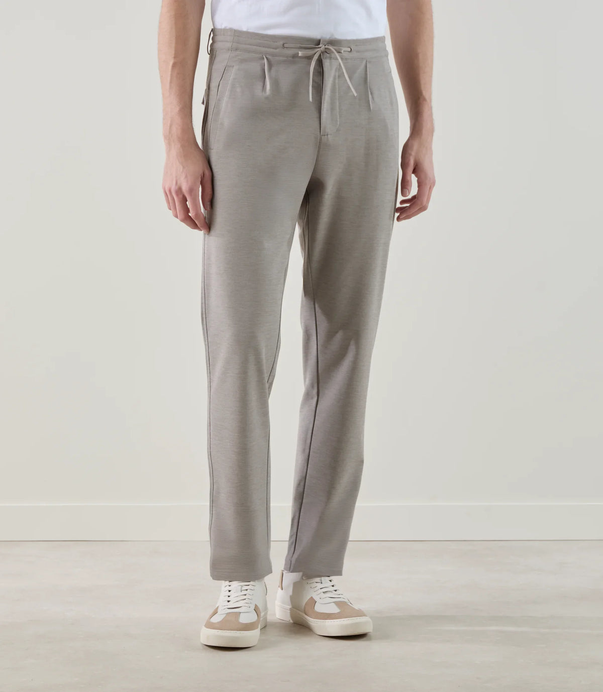 Pantalon casual en maille beige - IZAC