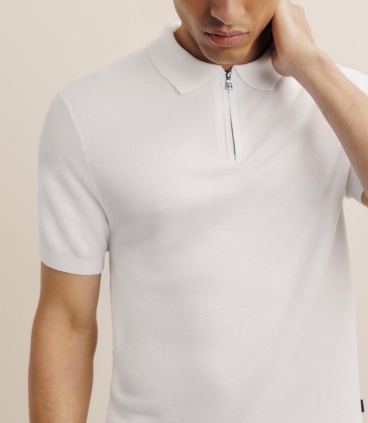 Polo col zip écru - IZAC