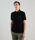 Polo col boutonné noir - IZAC