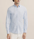 Chemise regular rayée ciel - IZAC