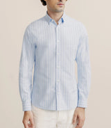 Chemise regular rayée ciel - IZAC