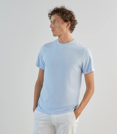 T-shirt col rond bleu ciel - IZAC