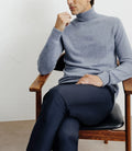 Pull col roulé 100% cachemire indigo - IZAC