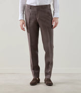 Pantalon ville 100% lin marron - IZAC