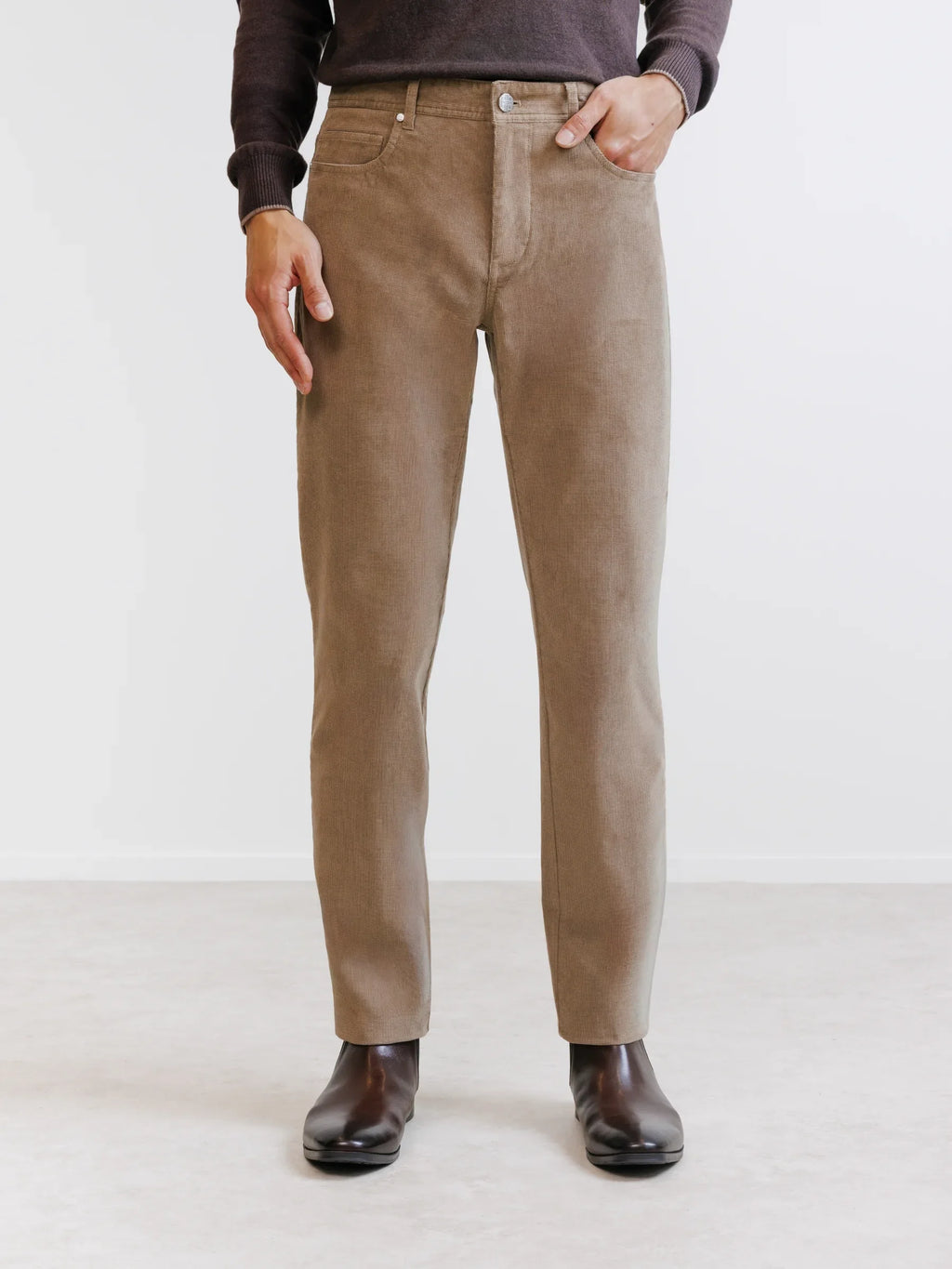 Pantalon en velours taupe - IZAC