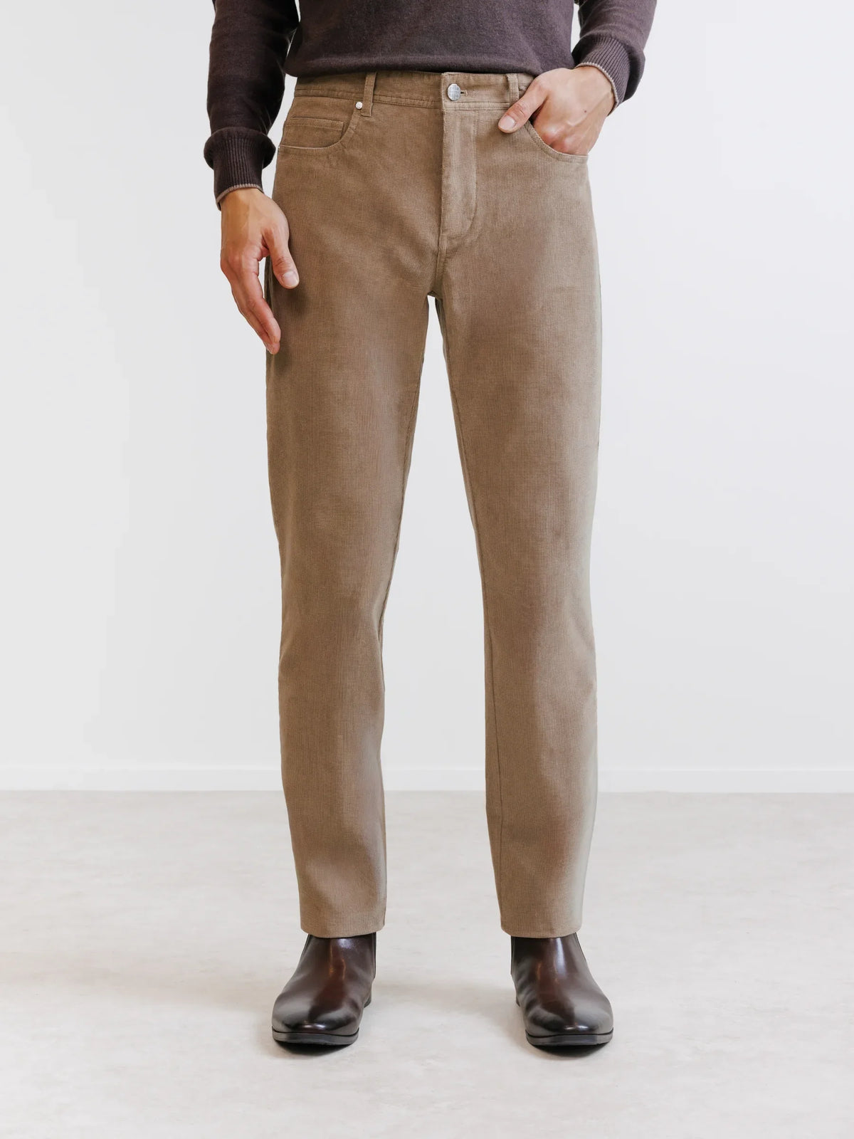 Pantalon en velours taupe - IZAC