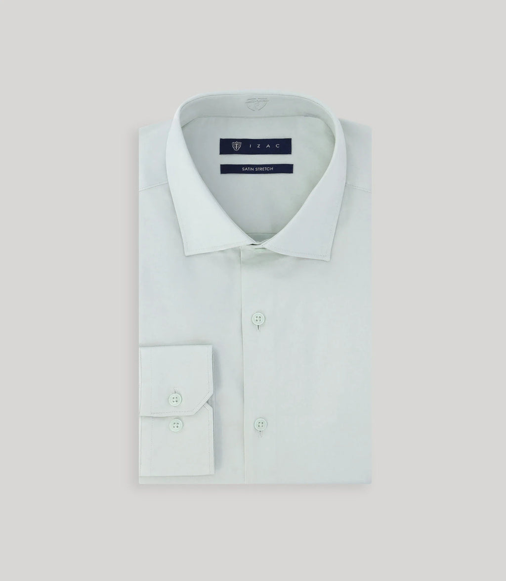 Chemise en satin de coton vert clair - IZAC