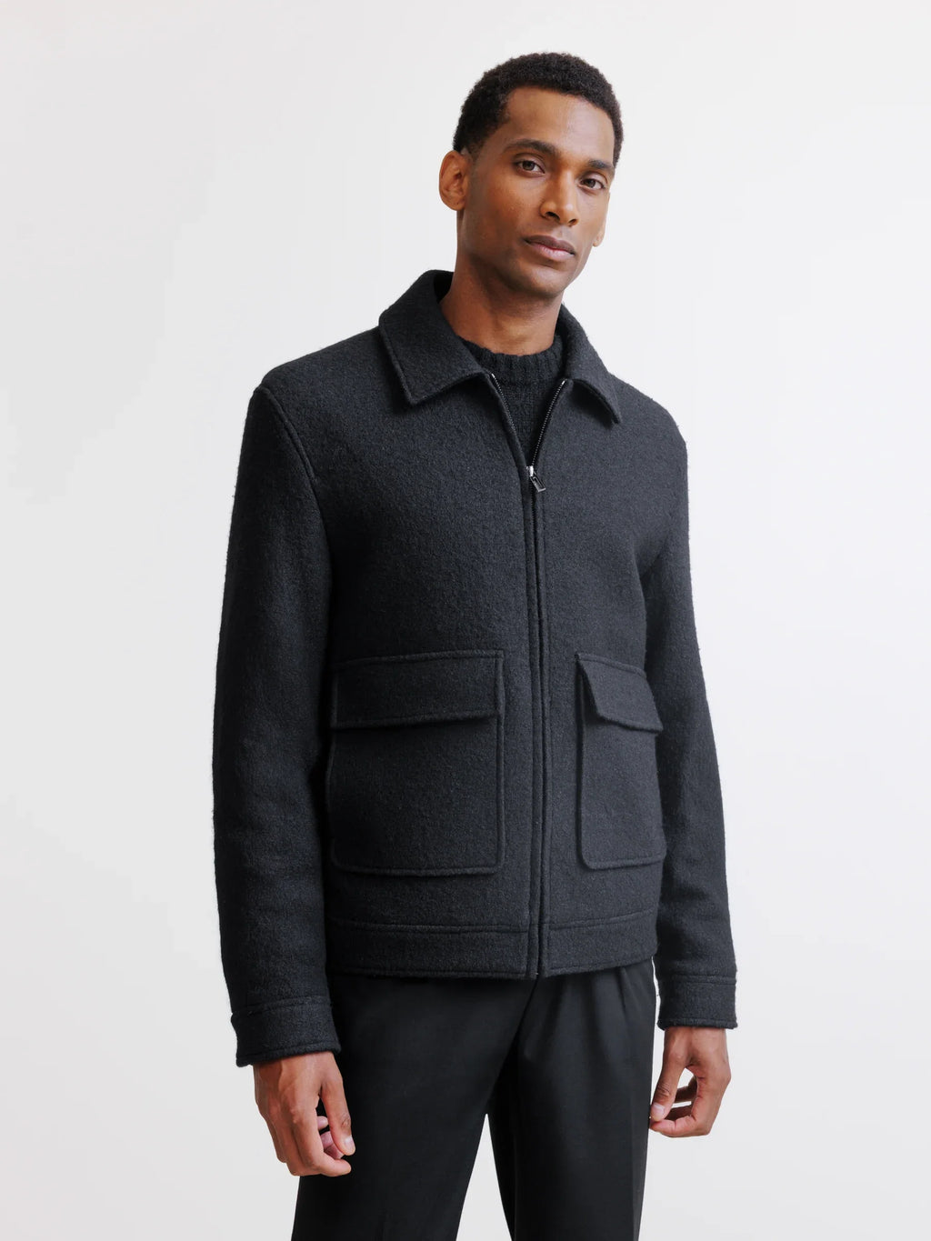 Blouson col chemise noir - IZAC