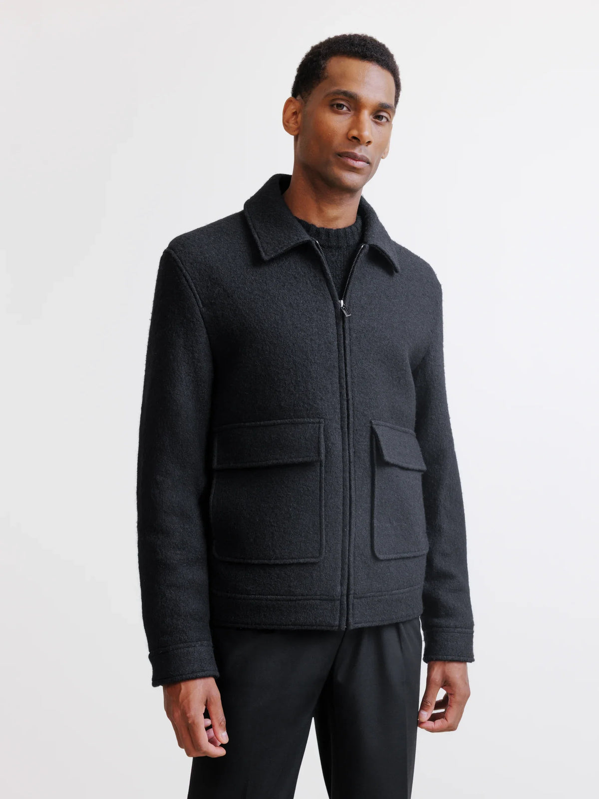 Blouson col chemise noir - IZAC