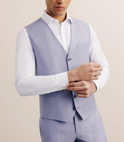 Gilet ville en laine majoritaire parme - IZAC