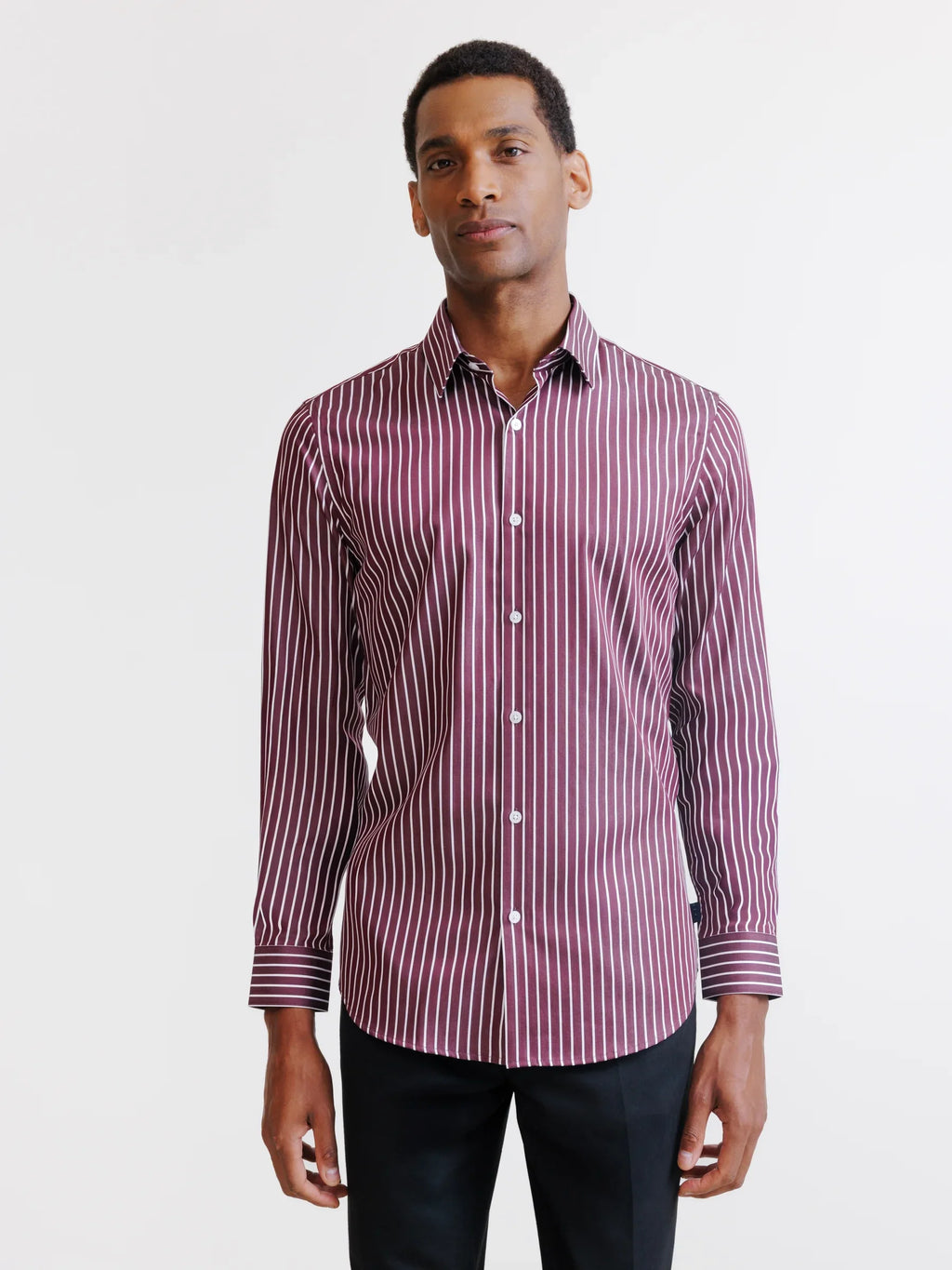 Chemise à rayures bordeaux - IZAC
