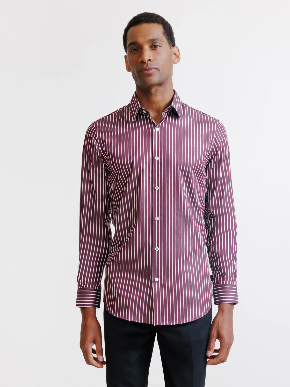 Chemise à rayures bordeaux - IZAC
