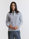 Pull col montant 100% cachemire gris chiné - IZAC