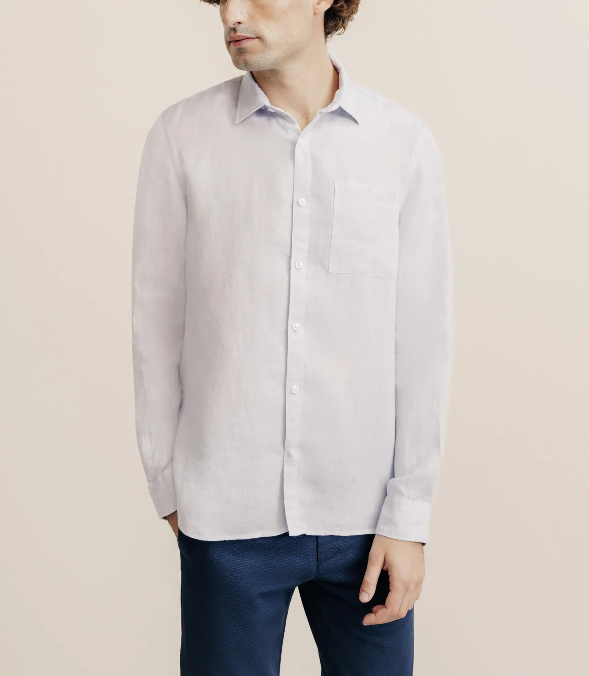 Chemise regular 100% lin parme - IZAC