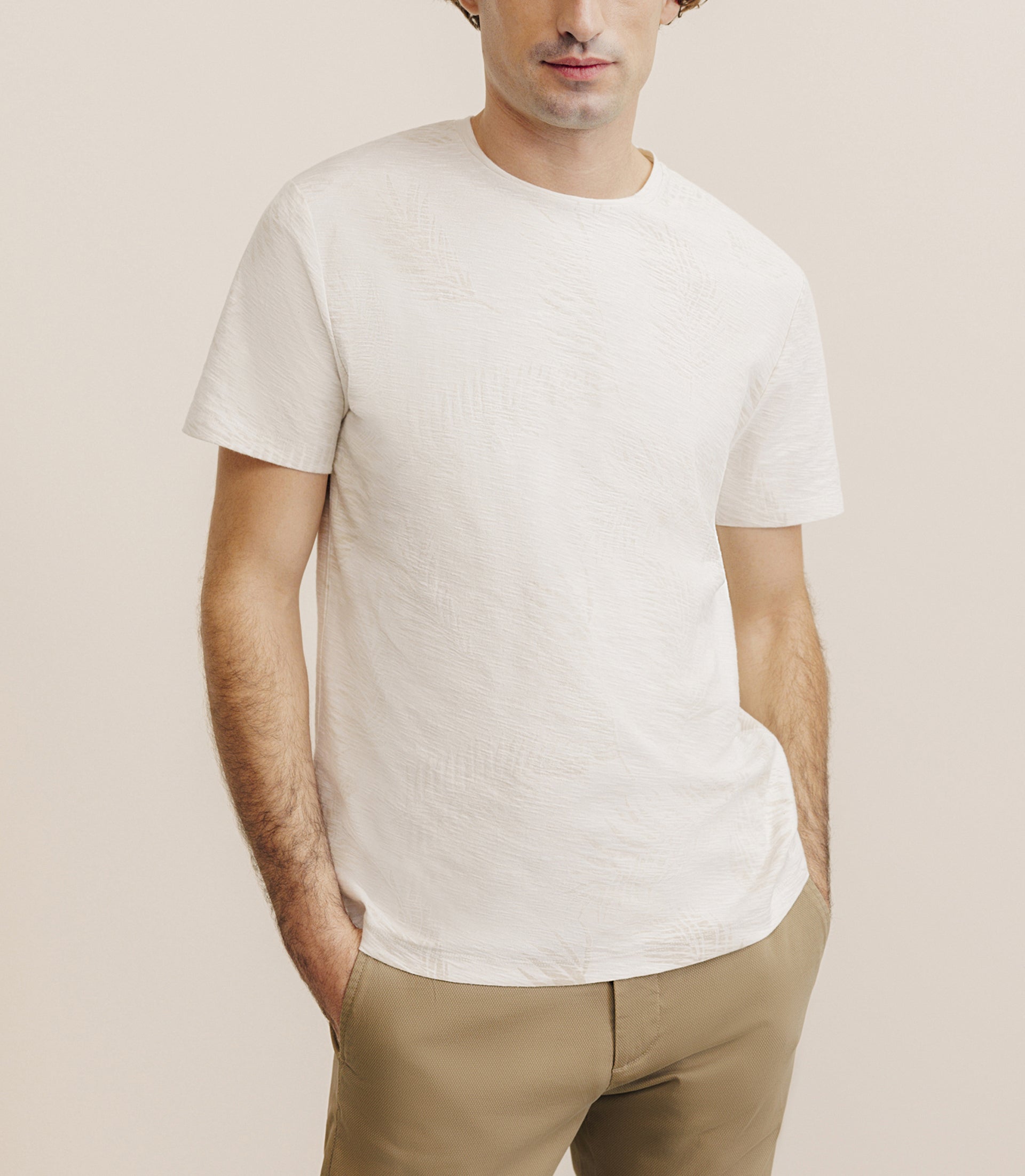 T-shirt manches courte print beige - IZAC