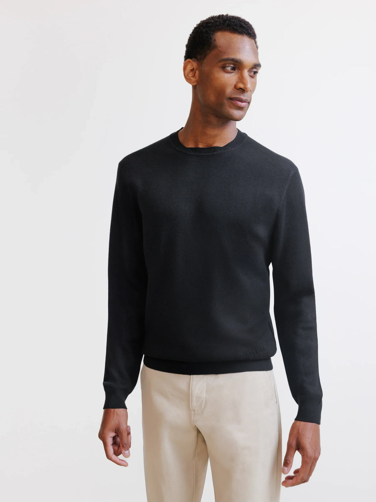 Pull col rond teddy noir - IZAC