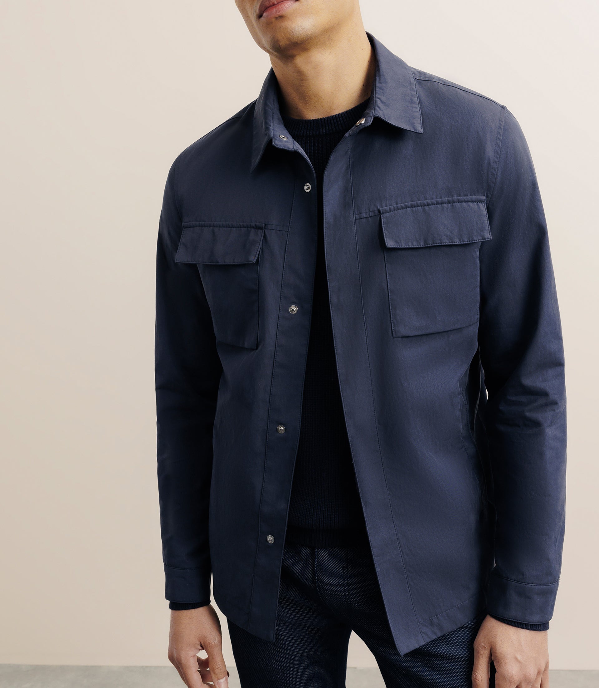 Veste casual 100% coton marine - IZAC