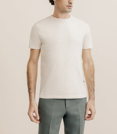 T-shirt col rond beige - IZAC