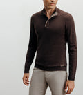 Pull col montant demi zippé marron - IZAC