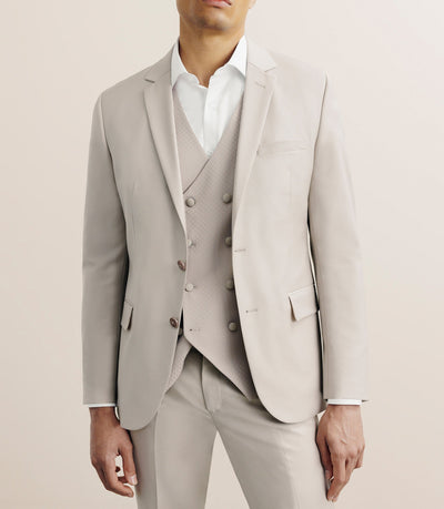 Costume 3 pièces cérémonie ajusté beige - IZAC