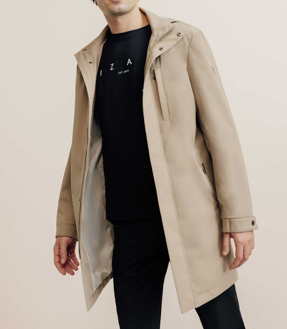 Parka longue et légère beige - IZAC