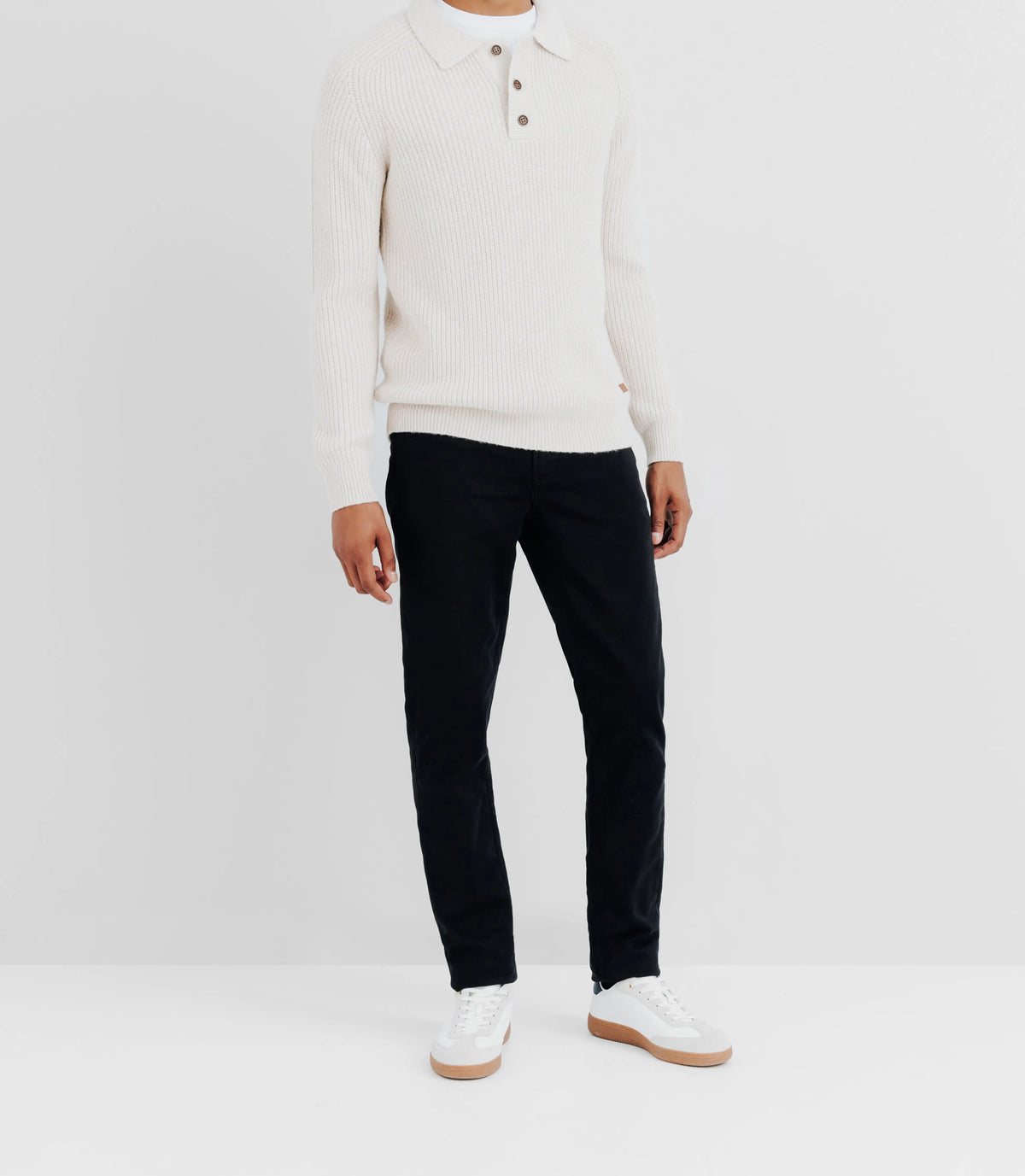 Pull col polo beige - IZAC