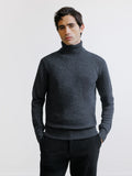 Pull en laine col roulé anthracite - IZAC