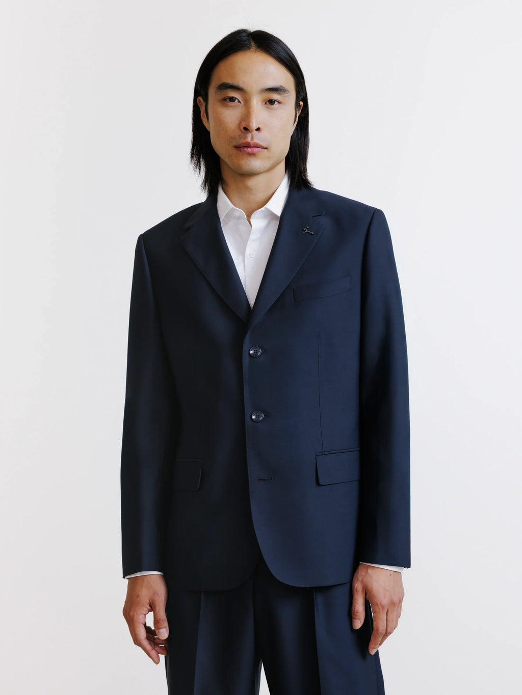 Veste en laine majoritaire marine - IZAC