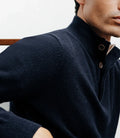 Pull col montant 100% cachemire marine - IZAC