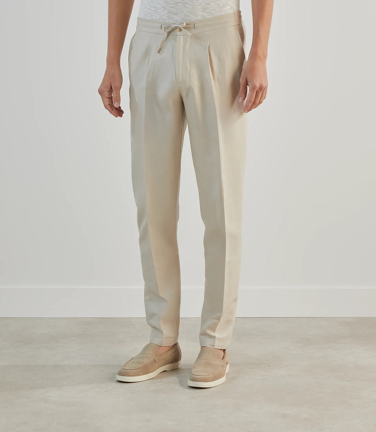 Pantalon ville avec cordon de serrage beige - IZAC