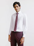 Chemise slim en satin de coton blanche - IZAC